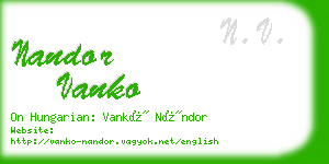 nandor vanko business card